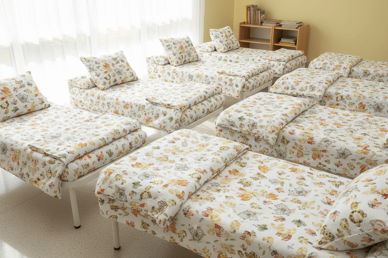 Krepové dětské povlečení do školky „Zvířecí školka“